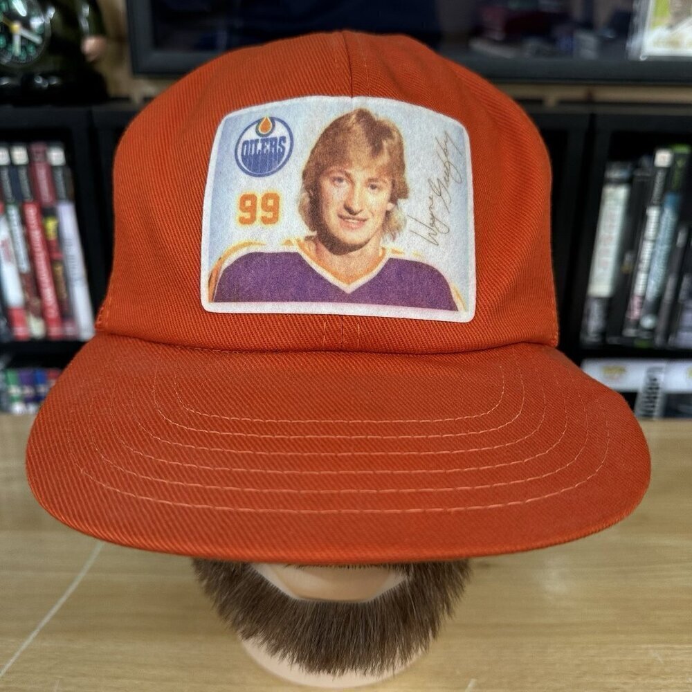 80s Wayne Gretzky Vintage Edmonton Oilers Trucker Hat Rare Hockey NHL Or…